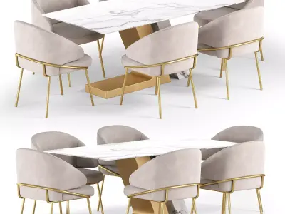 The cream-colored Emil chair 3D model