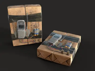 C4 Plastique Bomb Low-poly 3D model