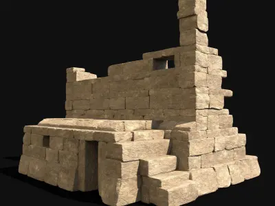 ARABIC DESERT RUINS EGYPTIAN SAND STONE BIBLICAL Low-poly 3D model