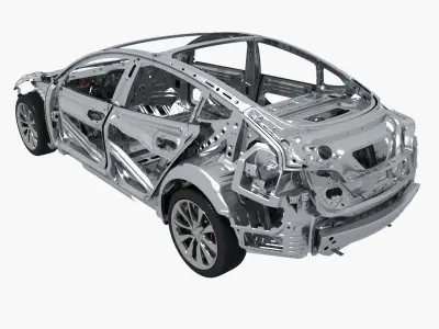 Electric Car Chassis frame 3D model