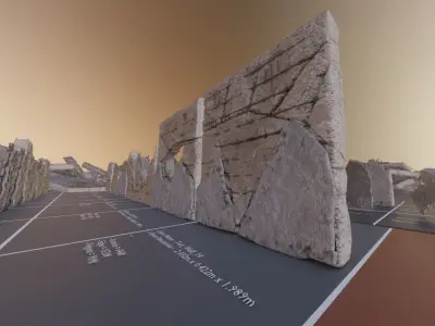 Reinforced Concrete Demolition Waste Low-poly 3D model