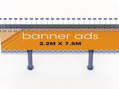 Billboard 3 banner ads 3D model