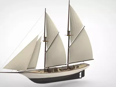 Historical sailing pinishi 3D model