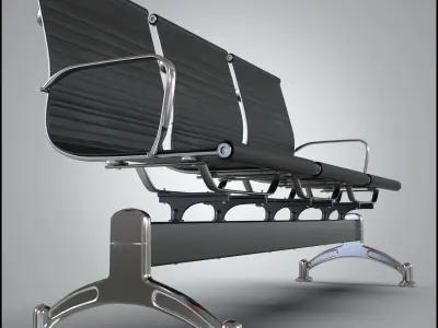 3 Seats waiting chair Free 3D model