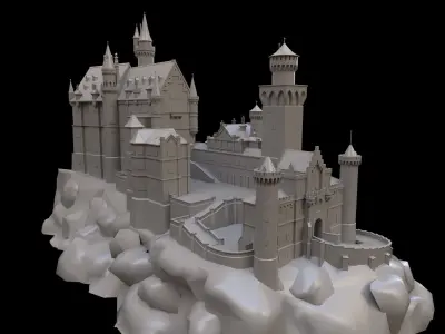 Neuschwanstein Castle Low-poly 3D model