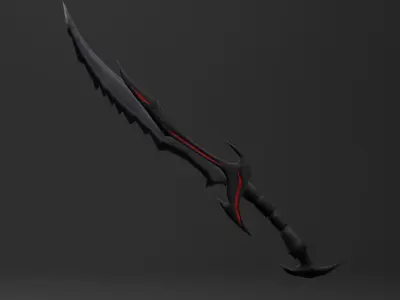 Low Poly Stylized Daedric Sword from Skyrim Free low-poly 3D model
