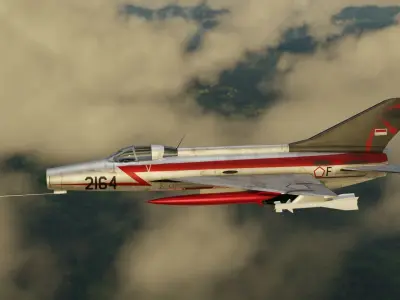 Low Poly MiG 21 F-13 Indonesian Air Force AURI Low-poly 3D model