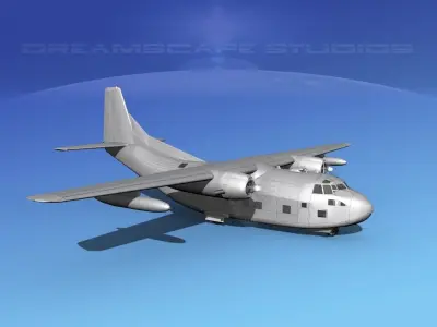 Fairchild C-123B Bare Metal 3D model