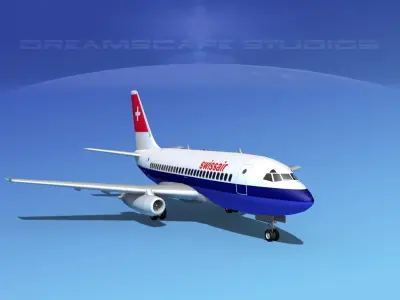 Boeing 737-100 Swissair 3D model