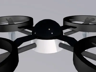 Drone flying in air 3D model