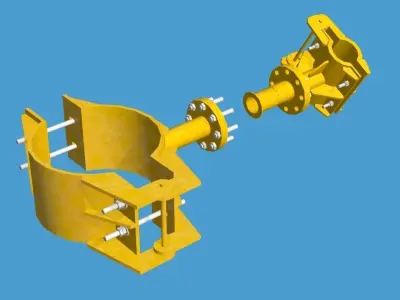 Lap joint flange connection Free 3D model
