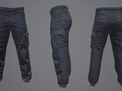 Cargo Pants 01 Low-poly 3D model