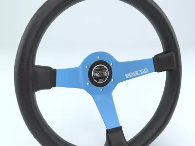 Steering Wheel Sparco L550 Blue 3D model