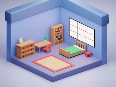 Furniture Asset Pack Free low-poly 3D model