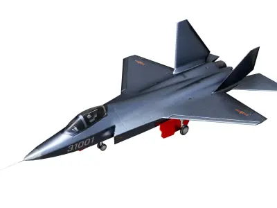 Shenyang J-31 Chinese strike fighter Low-poly 3D model