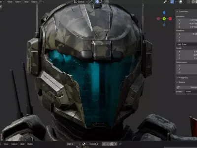 Sci-Fi Helmet 3D model Low-poly 3D model Low-poly 3D model buy
