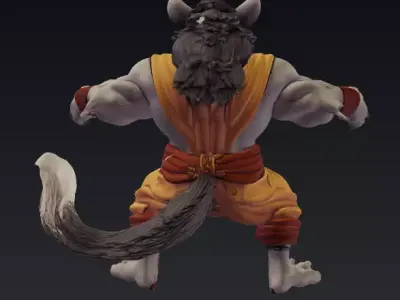 Hyena Humanoid Low-poly 3D model