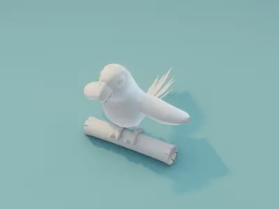 Cartoon Ara Parrot Animated and Rigged Base Mesh 3D Model Low-poly 3D model