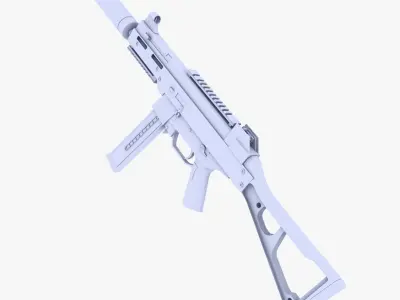 UMP 45 Submachine Gun Supressed 2 Low-poly 3D model