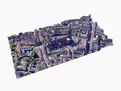 Fribourg Cathedral Low-poly 3D model