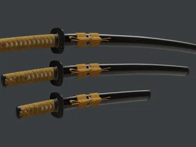 Katana Wakizashi and Tanto Collection 3D model