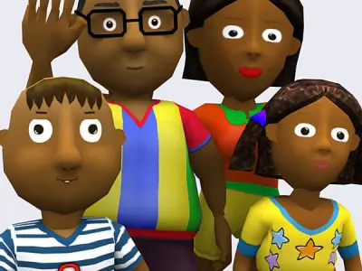 3DRT - Toonworld Family Low-poly 3D model