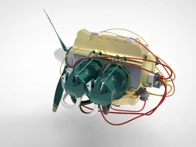 Airplane engine 3D model