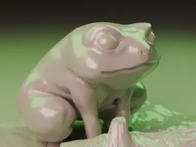 Frog diorama 3D print model