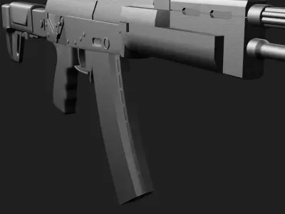 AK 12 Rifle Low-poly 3D model Free low-poly 3D model