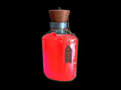 Stylized Set of Potions Low-poly 3D model