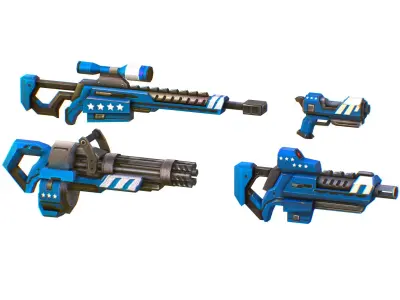 Lowpoly Cartoon Weapons Alliance Set Low-poly 3D model