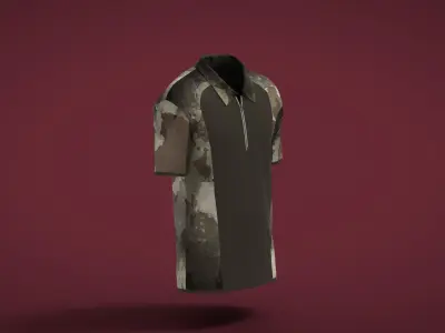Military Outfit - T-shirt Low-poly 3D model 62