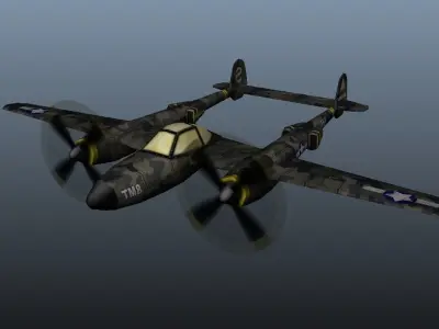 Army Aircraft Low-poly 3D model