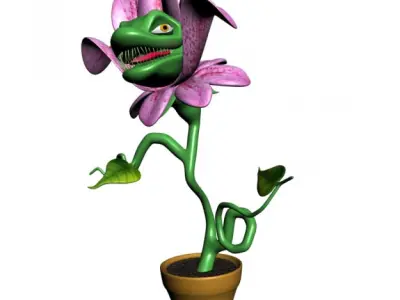Carnivorous Plant Character RIGGED Low-poly 3D model