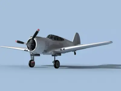 Curtiss P-36C Hawk Bare Metal 3D model