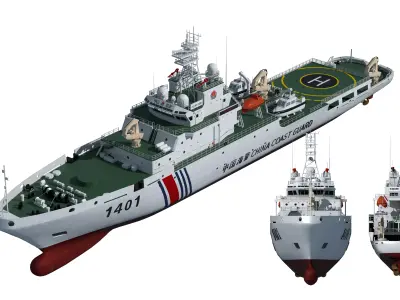 China Coast Guard Ship 1401 Maritime Law  3D model