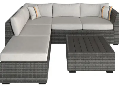 Outdoor Wicker Set 3D model