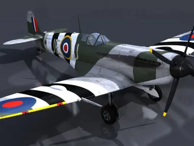 SPITFIRE MK IXC Low-poly 3D model