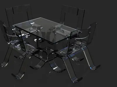 Dining table set Free 3D model buy