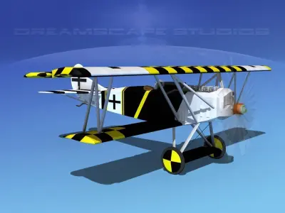 Fokker D-VII V06 Luftwaffe 3D model