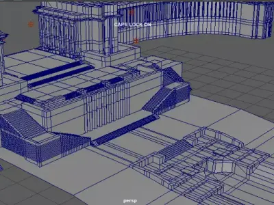 Museum Place du Trocadero LOW POLY Low-poly 3D model