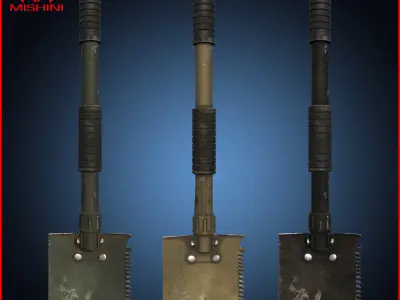 Military Shovel Free low-poly 3D model