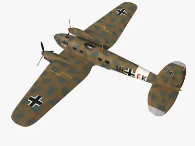 Heinkel He 111 1H-FK Low-poly 3D model