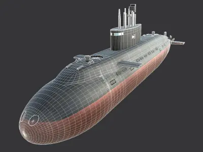 Submarine Shivalik Low-poly 3D model