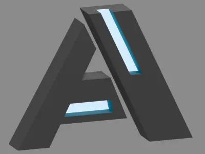 Cyberpunk 3D Alphabet Vol 01 Free Free low-poly 3D model
