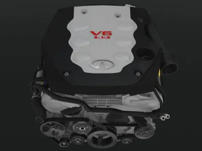 Infiniti G35 VQ35DE engine Low-poly 3D model