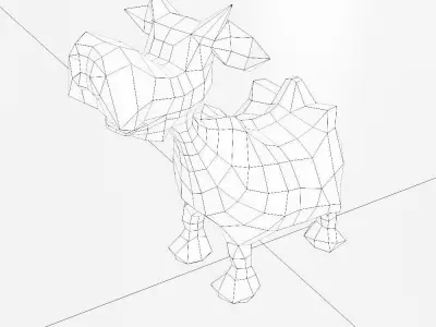 Cow toon 3d model  Low-poly 3D model