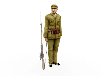 infantry of china 1927 Low-poly 3D model