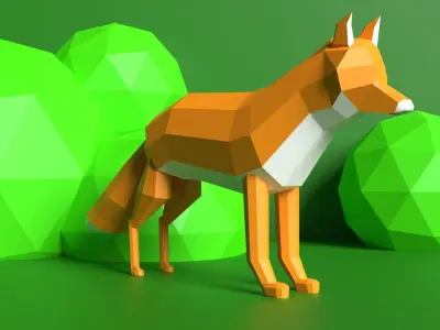 Little Foxy Free low-poly 3D model