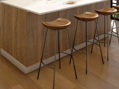 West elm Stool Alden Bar  3D model